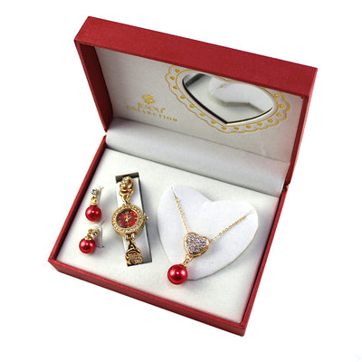 Conjunto de Joyería para Mujer: Reloj, Collar y Aretes