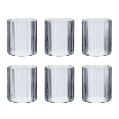 Juego de Tazas de Té Vidrio con Patrón Costillas - Diseño Rayas Verticales - Image 9