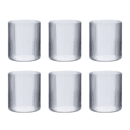 Juego de Tazas de Té Vidrio con Patrón Costillas - Diseño Rayas Verticales - Image 9