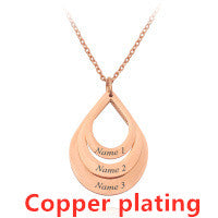Collar Colgante de Acero Inoxidable Personalizado con Grabado de 3 Gotas de Agua y Nombre para Mujeres - Image 35