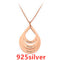 Colares Femininos Personalizados com Pingente de Aço Inoxidável com 3 Gotas de Água Gravadas Nome Presente Personalizado Rose Gold 925 Prata