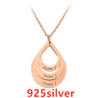 Collar Colgante de Acero Inoxidable Personalizado con Grabado de 3 Gotas de Agua y Nombre para Mujeres - Image 34