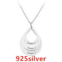Collar Colgante de Acero Inoxidable Personalizado con Grabado de 3 Gotas de Agua y Nombre para Mujeres - Image 37