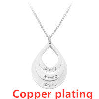 Collar Colgante de Acero Inoxidable Personalizado con Grabado de 3 Gotas de Agua y Nombre para Mujeres - Image 13