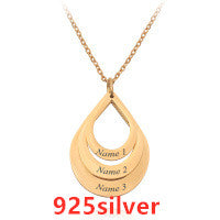 Collar Colgante de Acero Inoxidable Personalizado con Grabado de 3 Gotas de Agua y Nombre para Mujeres - Image 15