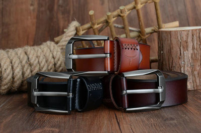 Cinturón de Cuero para Hombre con Hebilla de Pasador - Image 12
