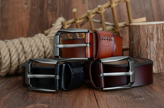 Cinturón de Cuero para Hombre con Hebilla de Pasador - Image 12