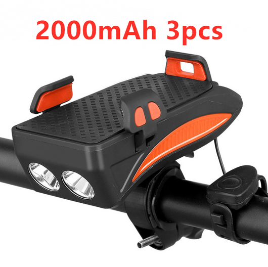 Soporte Multifuncional para Celular en Bicicleta con Cargador, Luz LED y Timbre - Image 6