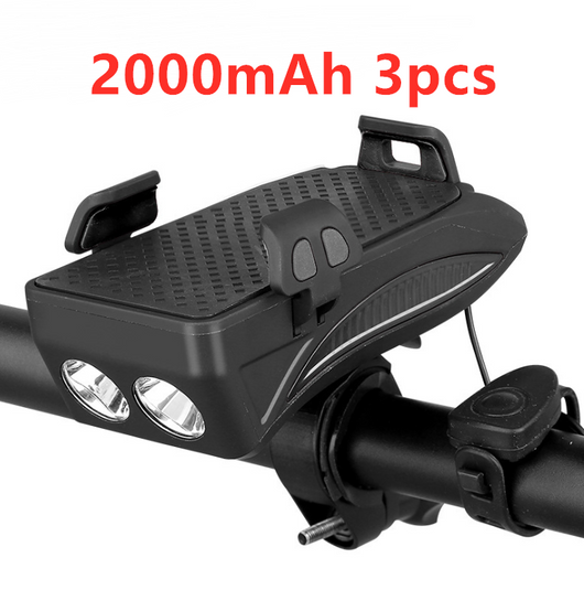 Soporte Multifuncional para Celular en Bicicleta con Cargador, Luz LED y Timbre - Image 5