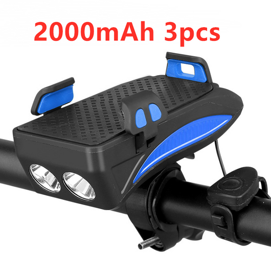 Soporte Multifuncional para Celular en Bicicleta con Cargador, Luz LED y Timbre - Image 4