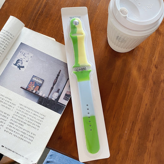 Correa Deportiva Apple Watch con Contraste de Colores en Silicona