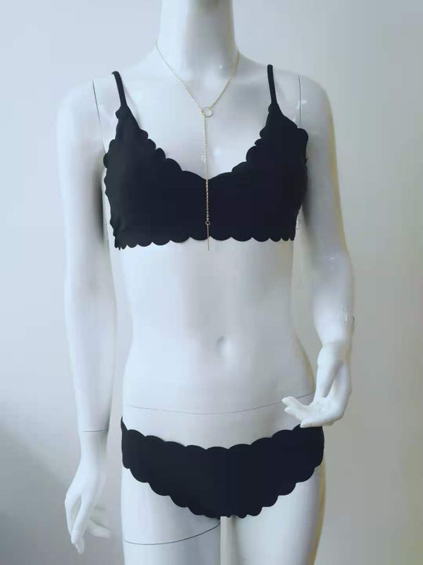 Traje de Baño Bikini Encaje Liso Reductor con Corte Moderno para Mujer