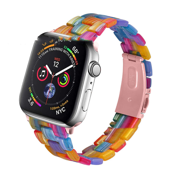 Correa de Reloj Resinada Slim Fit con Tres Cuentas Metálicas