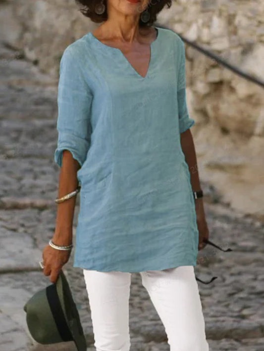 Falda Corta Slim con Cuello V y Manga Media - Colección Verano - Image 2