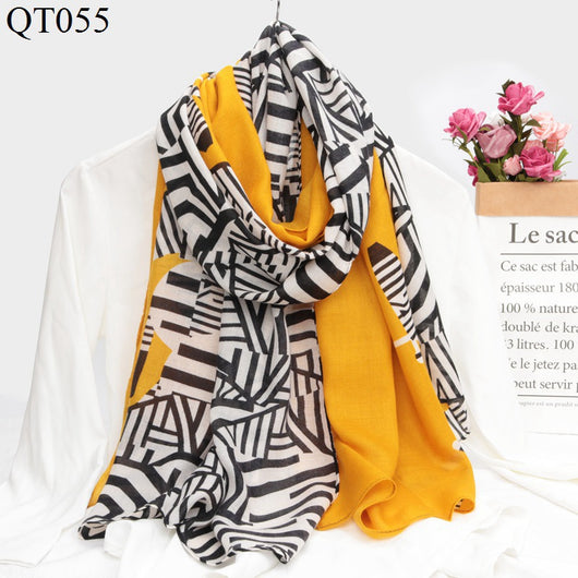 Bufanda Cuadros Coreana de Algodón y Lino - Doble Uso Moda Tendencia - Image 14