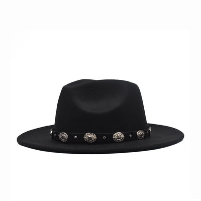 Sombrero de Fieltro con Cinturón Metálico y Ala Ancha - Image 12