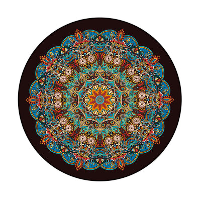 Tapete Circular Étnico Datura Multicolor - Terciopelo Terry para Dormitorio y Sala - Image 9