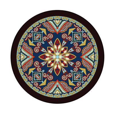 Tapete Circular Étnico Datura Multicolor - Terciopelo Terry para Dormitorio y Sala - Image 2