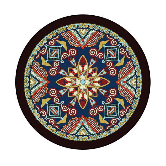 Tapete Circular Étnico Datura Multicolor - Terciopelo Terry para Dormitorio y Sala - Image 2