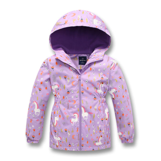 Chaqueta Impermeable para Niñas con Capucha - Abrigo Cálido Resistente al Viento - Image 2