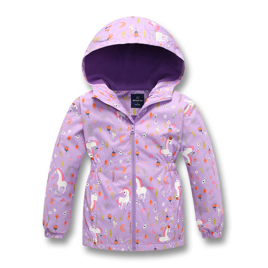 Chaqueta Impermeable para Niñas con Capucha - Abrigo Cálido Resistente al Viento - Image 2