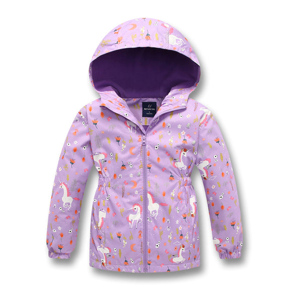 Chaqueta Impermeable para Niñas con Capucha - Abrigo Cálido Resistente al Viento