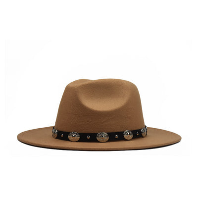 Sombrero de Fieltro con Cinturón Metálico y Ala Ancha - Image 7