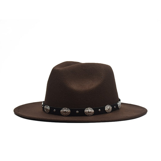 Sombrero de Fieltro con Cinturón Metálico y Ala Ancha - Image 4