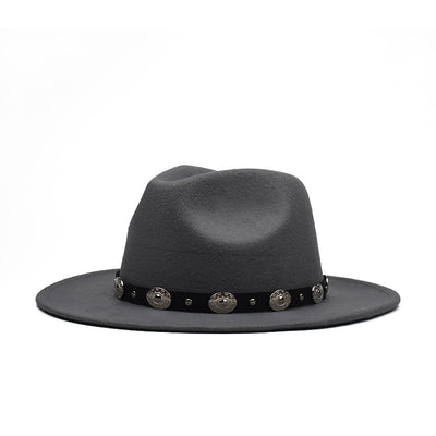 Sombrero de Fieltro con Cinturón Metálico y Ala Ancha - Image 5