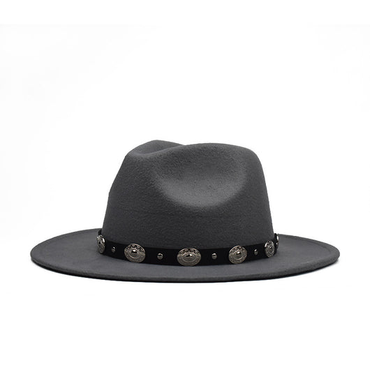 Sombrero de Fieltro con Cinturón Metálico y Ala Ancha - Image 5