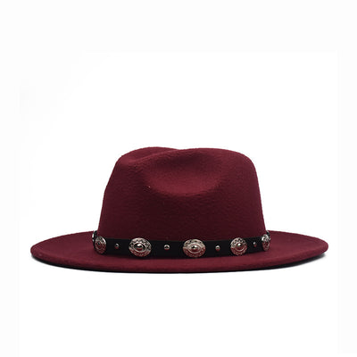 Sombrero de Fieltro con Cinturón Metálico y Ala Ancha - Image 8