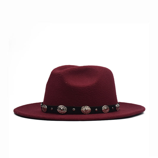 Sombrero de Fieltro con Cinturón Metálico y Ala Ancha - Image 8