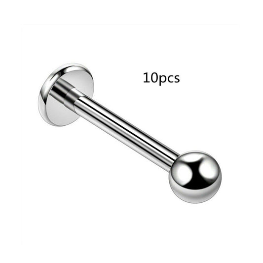 Pack 10 Piercing Labret Acero Inoxidable Hipoalergénico - Image 2