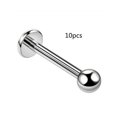 Pack 10 Piercing Labret Acero Inoxidable Hipoalergénico - Image 2
