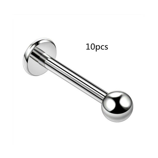Pack 10 Piercing Labret Acero Inoxidable Hipoalergénico - Image 2