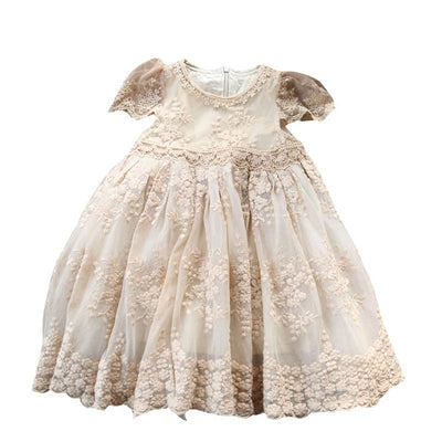 Vestido Casual de Malla Bordada con Forma de Hoja de Loto Manga Corta - Image 15