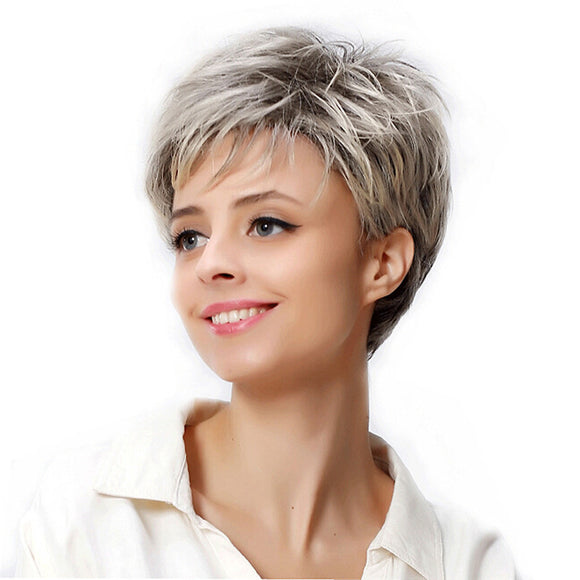 Peluca Corta Volumen Micro para Mujeres Maduras - Cobertura Natural
