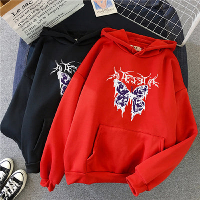 Sudadera Punk Mariposa Harajuku con Capucha Oscura - Image 15