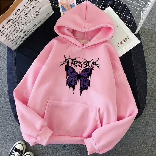 Sudadera Punk Mariposa Harajuku con Capucha Oscura - Image 10