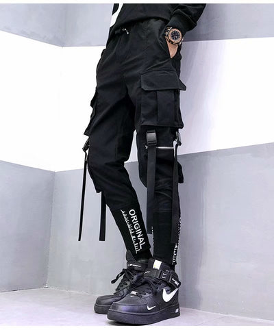 Pantalones Cargo Paracaidista Hip Hop Funcionales con Bolsillos Múltiples - Image 7