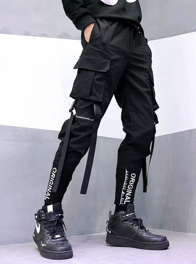 Pantalones Cargo Paracaidista Hip Hop Funcionales con Bolsillos Múltiples - Image 10