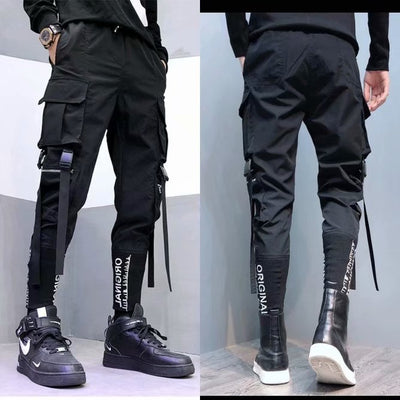 Pantalones Cargo Paracaidista Hip Hop Funcionales con Bolsillos Múltiples - Image 12