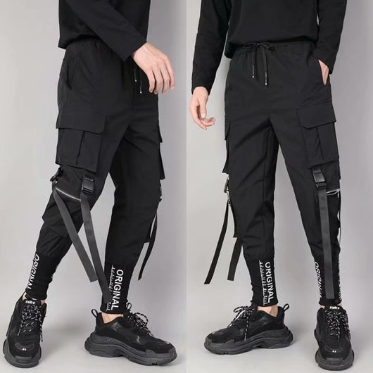 Pantalones Cargo Paracaidista Hip Hop Funcionales con Bolsillos Múltiples - Image 11
