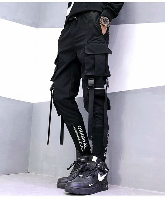 Pantalones Cargo Paracaidista Hip Hop Funcionales con Bolsillos Múltiples - Image 2