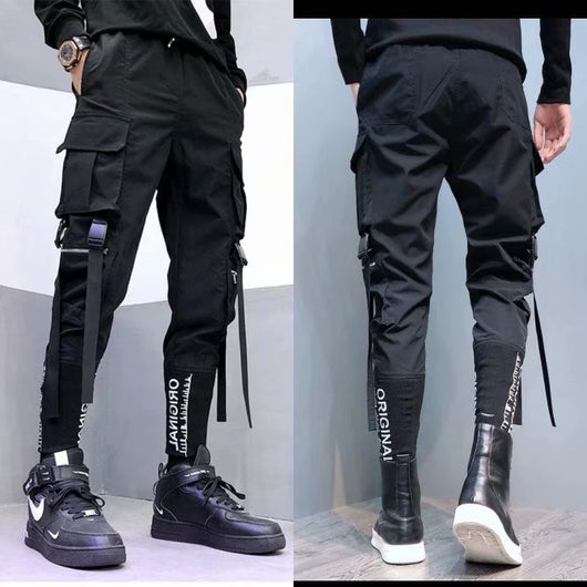 Pantalones Cargo Paracaidista Hip Hop Funcionales con Bolsillos Múltiples - Image 5