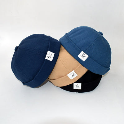 Gorra de Cuero Tide Melón con Carita Sonriente - Estilo Landlord Japonés - Image 2