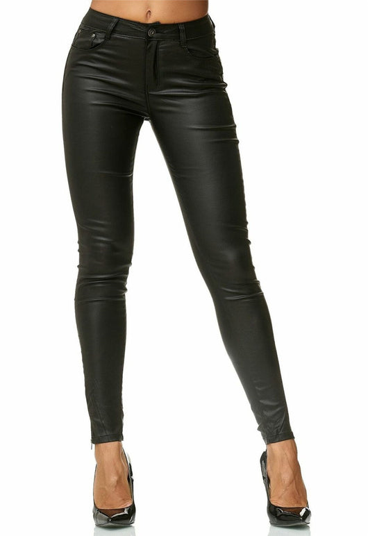 Pantalones de Cuero Sintético para Mujer - Image 3