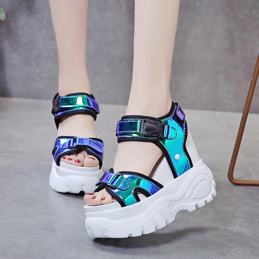 Sandalias Plataforma Cuña Alta para Mujer con Tacón Grueso y Suela Reforzada - Image 5