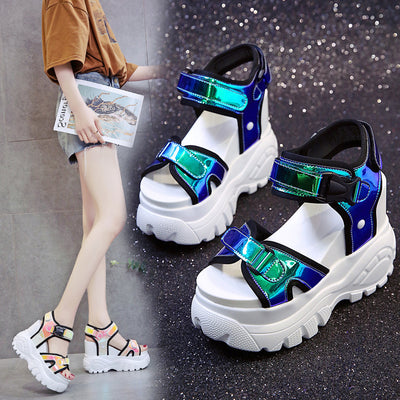 Sandalias Plataforma Cuña Alta para Mujer con Tacón Grueso y Suela Reforzada - Image 7