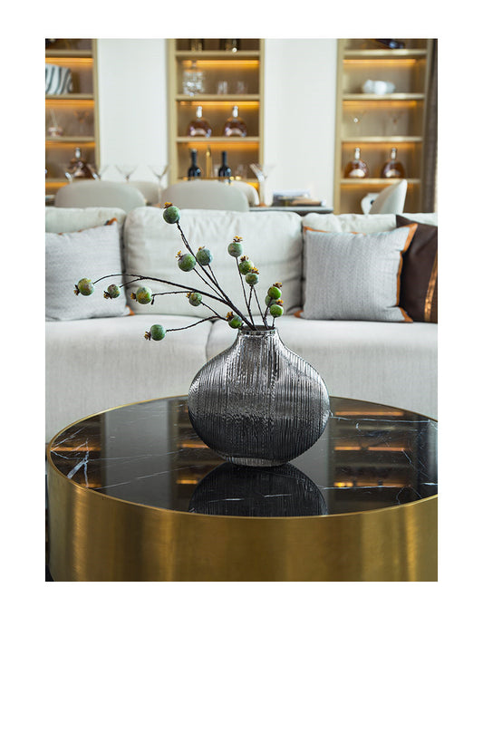 Florero de Vidrio con Rayas Plateadas - Hidropónico Moderno para Decoración del Hogar